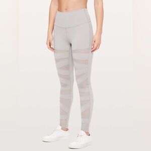 Lululemon Athletica Wunder Under 28” Gray Mesh Leggings